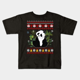 Comfortable Panda Christmas Ugly Kids T-Shirt